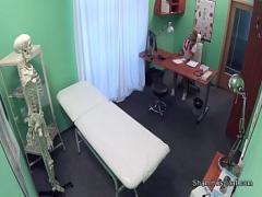 Genial videotape recording category blowjob (383 sec). Blonde nurse seduces skinny patient.
