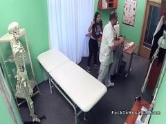 18+ hub video category cumshot (383 sec). Doctor bangs and cums on student.