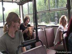 Genial video list category bdsm (310 sec). Brunette sucks and fucks in public bus.