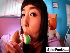 Sex stream video category asian_woman (439 sec). Marica Hase plays with candy cock.